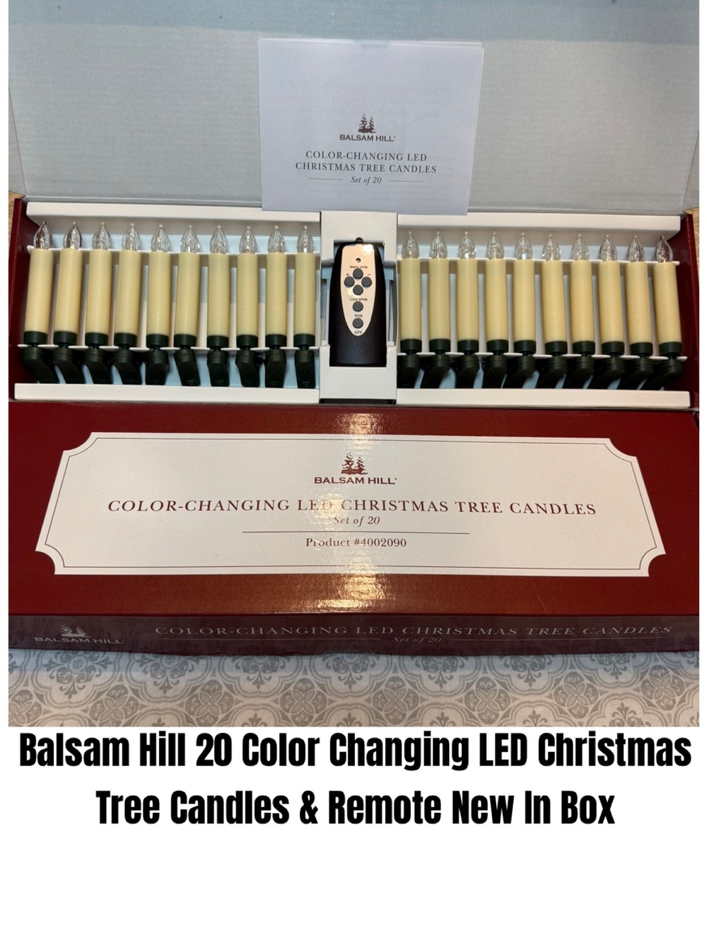 2 Balsam Hill 20 Color Changing LED Christmas Tree Candles & Remote New In Box